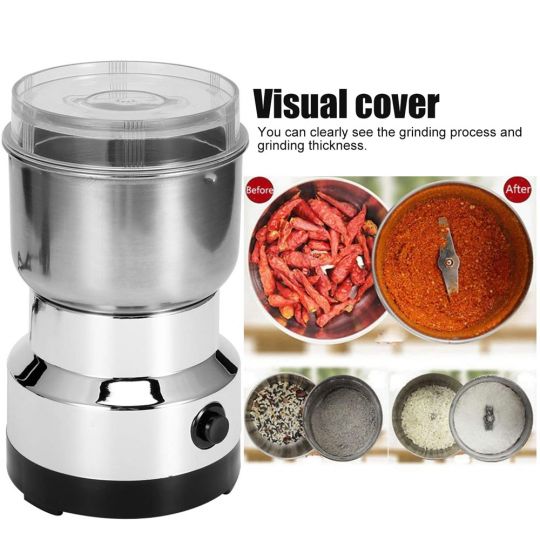 High-Efficiency Stainless Steel Electric Grinder – Coffee, Nuts, Seeds & Spices